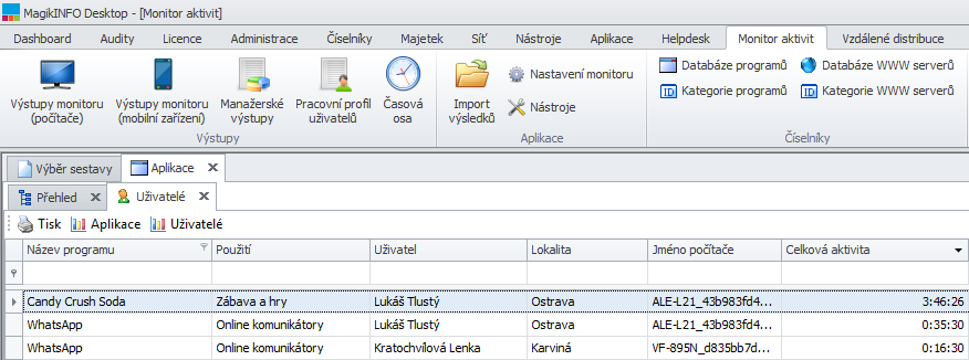Monitoring mobilních zařízení