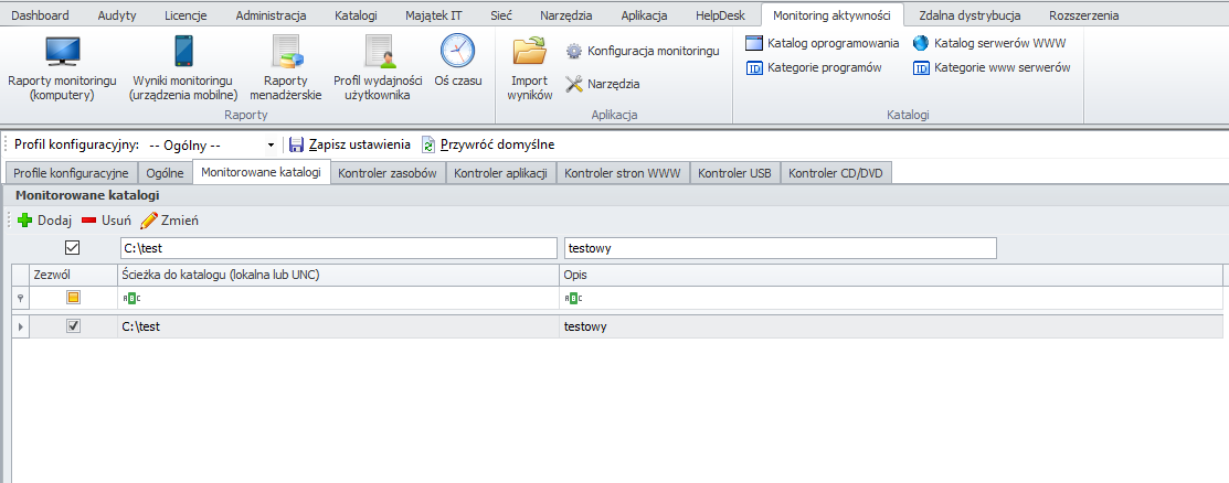 monitorowane katalogi